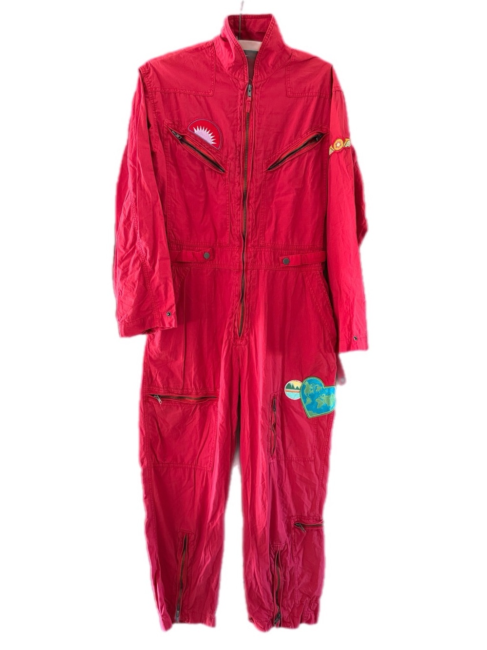 Free people Lena Flight Jumpsuit with Patches M - Picture 1 of 6